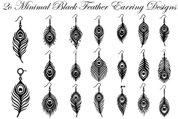 20 Minimal Black Feather Earring Designs