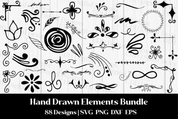 88 Hand-Drawn Elements Bundle SVG