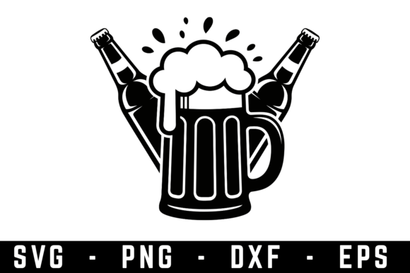 Beer Glass and Bottle SVG for Crafts and Graphics