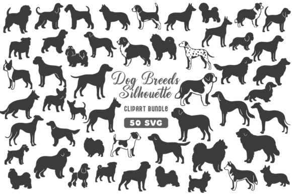 Dog Breeds Vector Silhouette SVG Bundle