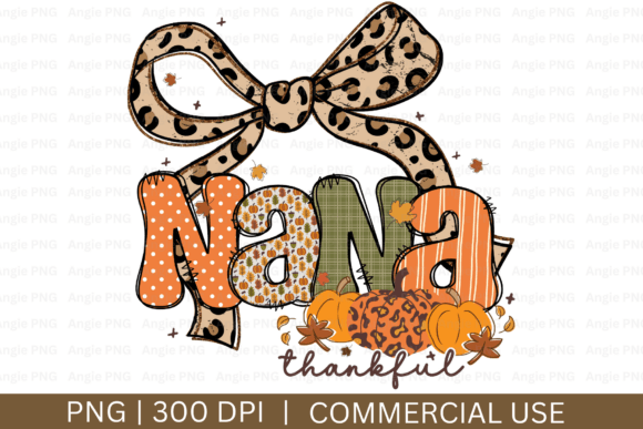 Fall Thankful Nana PNG, Thanksgiving PNG Graphics