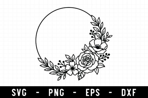 Floral Wreath SVG, Wedding Circle Frame: A Versatile Graphic Design Asset for Crafts & Branding