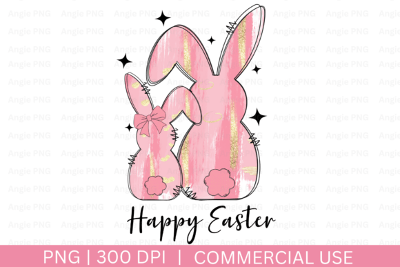 Happy Easter, Coquette Easter Bunny PNG: Graphics for Crafts