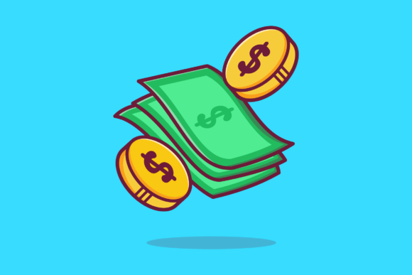 Money Gold Coin Floating Cartoon Graphics