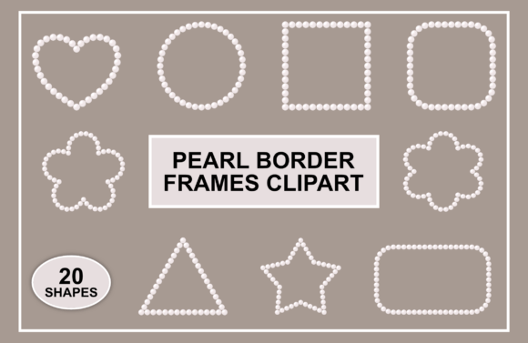 Pearl Border Frames Clipart: Elevating Blog and Web Design with Delicate Elegance