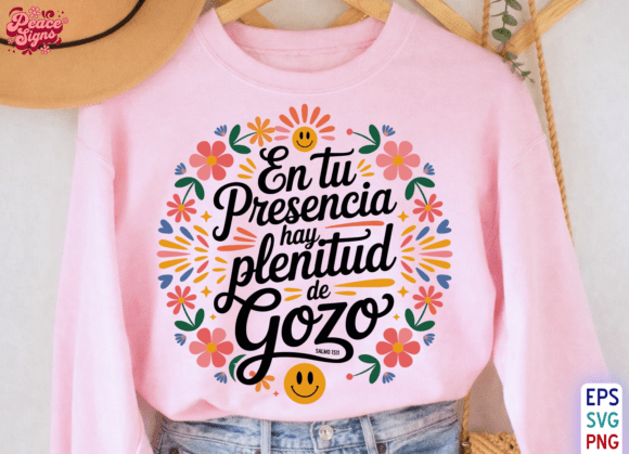 Plenitud De Gozo En Tu Presencia SVG PNG: A Faith-Based Graphic for T-Shirt Designs and More