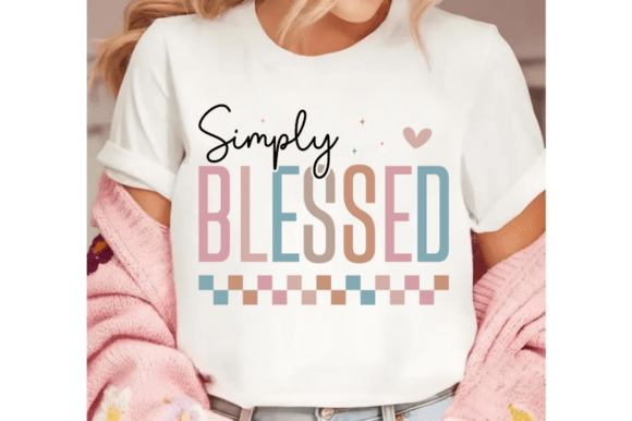 Simply Blessed SVG Graphics: A Faith-Filled T-Shirt Design Asset for Content Creators