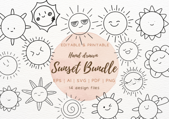 Sunset Sun SVG Bundle: A Versatile Graphic Design Asset for Modern Branding