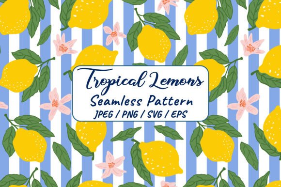 Tropical Summer Lemon Seamless Pattern: A Vibrant Graphic Design Asset for Modern Branding