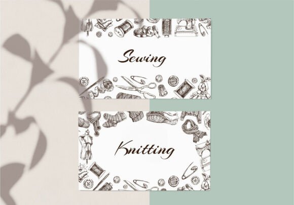 Vintage Knitting Sewing Frame Clipart Set: A Graphics Review for Digital Sellers